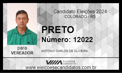 Candidato PRETO 2024 - COLORADO - Eleições