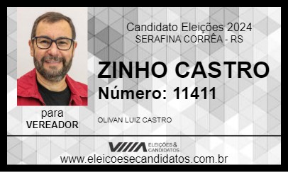 Candidato ZINHO CASTRO 2024 - SERAFINA CORRÊA - Eleições