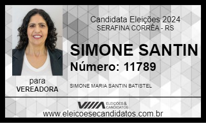 Candidato SIMONE SANTIN 2024 - SERAFINA CORRÊA - Eleições