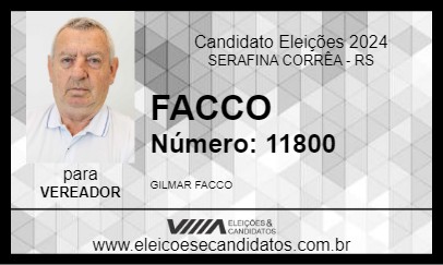 Candidato FACCO 2024 - SERAFINA CORRÊA - Eleições