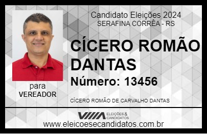 Candidato CÍCERO ROMÃO DANTAS 2024 - SERAFINA CORRÊA - Eleições