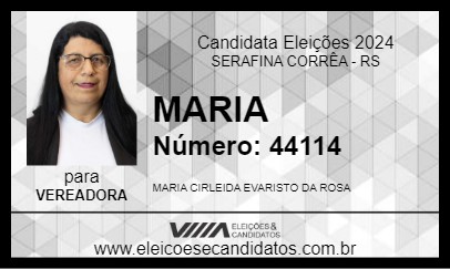 Candidato MARIA 2024 - SERAFINA CORRÊA - Eleições