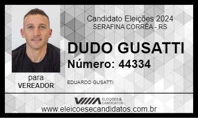 Candidato DUDO GUSATTI 2024 - SERAFINA CORRÊA - Eleições