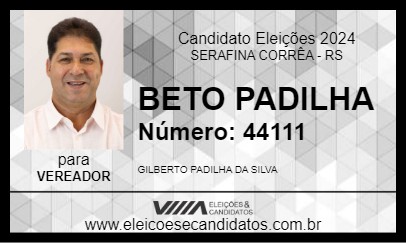 Candidato BETO PADILHA 2024 - SERAFINA CORRÊA - Eleições