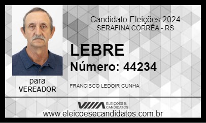 Candidato LEBRE 2024 - SERAFINA CORRÊA - Eleições