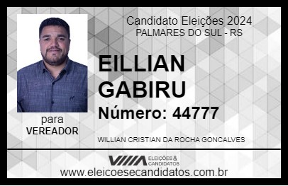 Candidato WILLIAN GABIRU 2024 - PALMARES DO SUL - Eleições