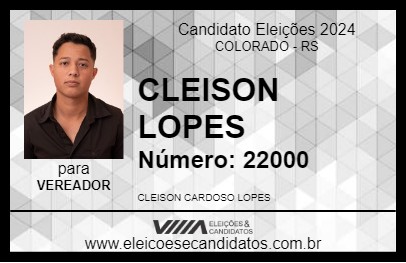 Candidato CLEISON LOPES 2024 - COLORADO - Eleições