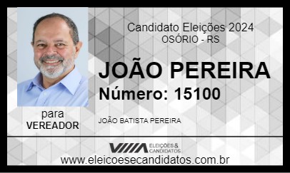 Candidato JOÃO PEREIRA 2024 - OSÓRIO - Eleições