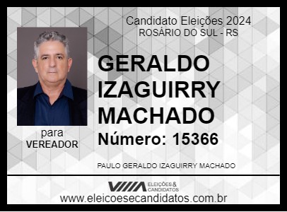 Candidato GERALDO IZAGUIRRY MACHADO 2024 - ROSÁRIO DO SUL - Eleições