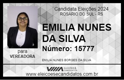 Candidato EMILIA NUNES DA SILVA 2024 - ROSÁRIO DO SUL - Eleições