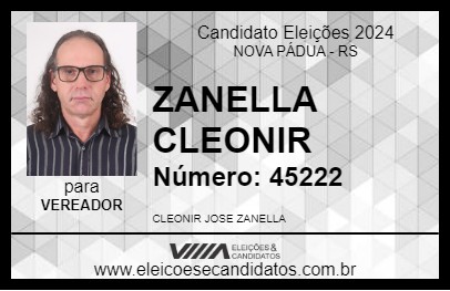 Candidato ZANELLA CLEONIR 2024 - NOVA PÁDUA - Eleições