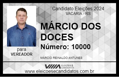 Candidato MÁRCIO DOS DOCES 2024 - VACARIA - Eleições