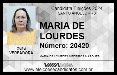 Candidato MARIA DE LOURDES 2024 - SANTO ÂNGELO - Eleições