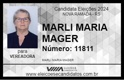 Candidato MARLI MARIA MAGER 2024 - NOVA RAMADA - Eleições