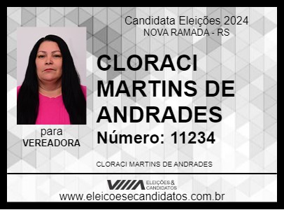 Candidato CLORACI MARTINS DE ANDRADES 2024 - NOVA RAMADA - Eleições