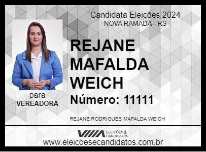 Candidato REJANE MAFALDA WEICH 2024 - NOVA RAMADA - Eleições