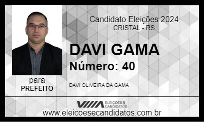 Candidato DAVI GAMA 2024 - CRISTAL - Eleições