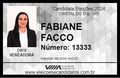 Candidato FABIANE FACCO 2024 - CRISTAL DO SUL - Eleições