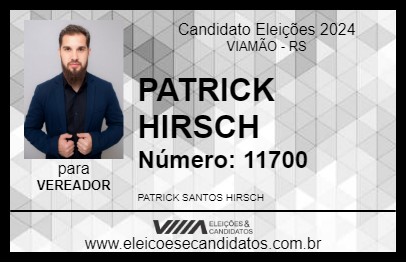 Candidato PATRICK HIRSCH 2024 - VIAMÃO - Eleições