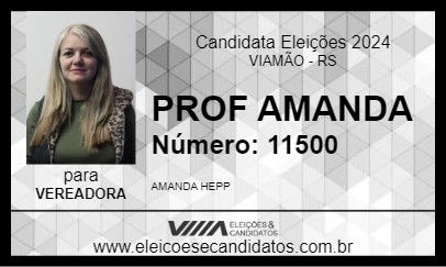 Candidato PROF AMANDA 2024 - VIAMÃO - Eleições