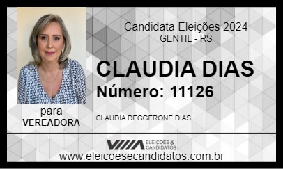 Candidato CLAUDIA DIAS 2024 - GENTIL - Eleições