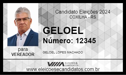 Candidato GELOEL  2024 - COXILHA - Eleições