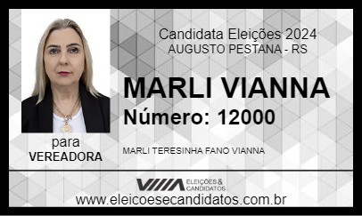 Candidato MARLI VIANNA 2024 - AUGUSTO PESTANA - Eleições