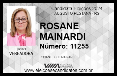 Candidato ROSANE MAINARDI 2024 - AUGUSTO PESTANA - Eleições