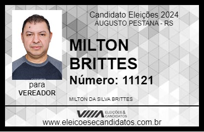 Candidato MILTON BRITTES 2024 - AUGUSTO PESTANA - Eleições