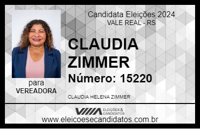 Candidato CLAUDIA ZIMMER 2024 - VALE REAL - Eleições