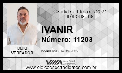 Candidato IVANIR 2024 - ILÓPOLIS - Eleições