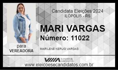 Candidato MARI VARGAS 2024 - ILÓPOLIS - Eleições