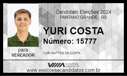 Candidato YURI COSTA 2024 - PANTANO GRANDE - Eleições