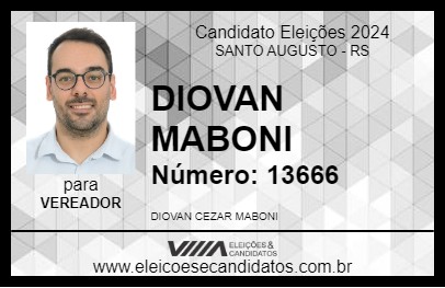 Candidato DIOVAN MABONI 2024 - SANTO AUGUSTO - Eleições