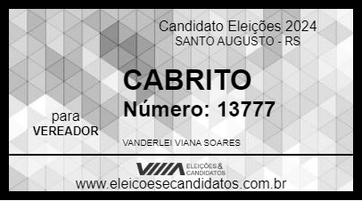 Candidato CABRITO 2024 - SANTO AUGUSTO - Eleições