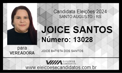 Candidato JOICE SANTOS 2024 - SANTO AUGUSTO - Eleições