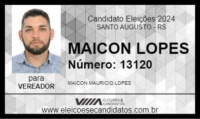 Candidato MAICON LOPES 2024 - SANTO AUGUSTO - Eleições