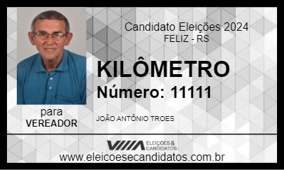 Candidato KILÔMETRO 2024 - FELIZ - Eleições