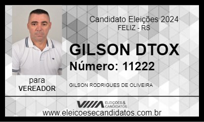 Candidato GILSON DTOX 2024 - FELIZ - Eleições