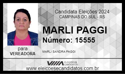 Candidato MARLI PAGGI 2024 - CAMPINAS DO SUL - Eleições