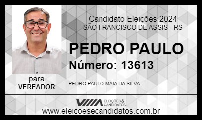 Candidato PEDRO PAULO 2024 - SÃO FRANCISCO DE ASSIS - Eleições