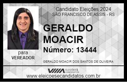 Candidato GERALDO MOACIR 2024 - SÃO FRANCISCO DE ASSIS - Eleições