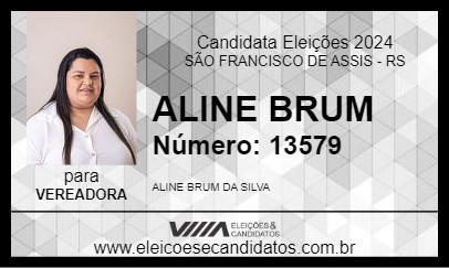 Candidato ALINE BRUM 2024 - SÃO FRANCISCO DE ASSIS - Eleições