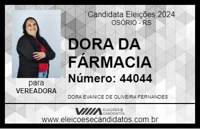 Candidato DORA DA FARMÁCIA 2024 - OSÓRIO - Eleições