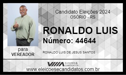 Candidato RONALDO LUIS 2024 - OSÓRIO - Eleições