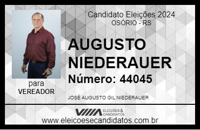 Candidato AUGUSTO NIEDERAUER 2024 - OSÓRIO - Eleições