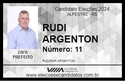 Candidato RUDI ARGENTON 2024 - ALPESTRE - Eleições