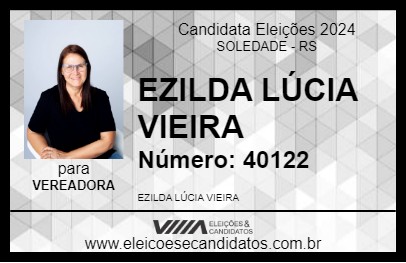 Candidato EZILDA LÚCIA VIEIRA 2024 - SOLEDADE - Eleições