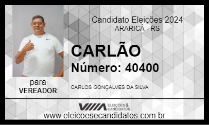 Candidato CARLÃO 2024 - ARARICÁ - Eleições