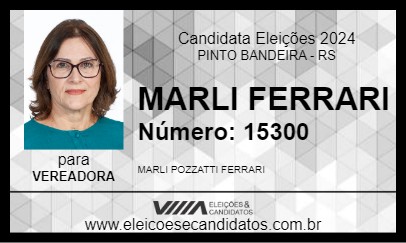 Candidato MARLI FERRARI 2024 - PINTO BANDEIRA - Eleições